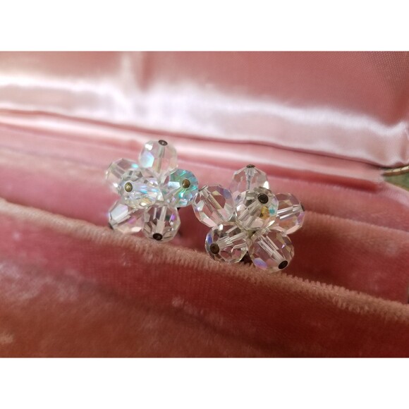 Aurora Borealis Crystal Clip-on Earrings - Picture 6 of 10